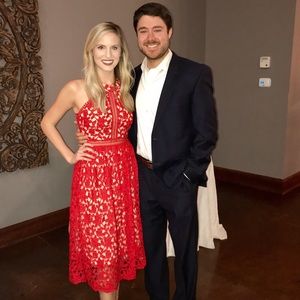 Gianni Bini red lace dress